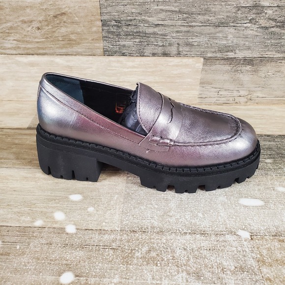 Free People Shoes - Free People Lyra Womens Loafer Shoes Sz 7 Pewter Lug Sole Slip On Loafers